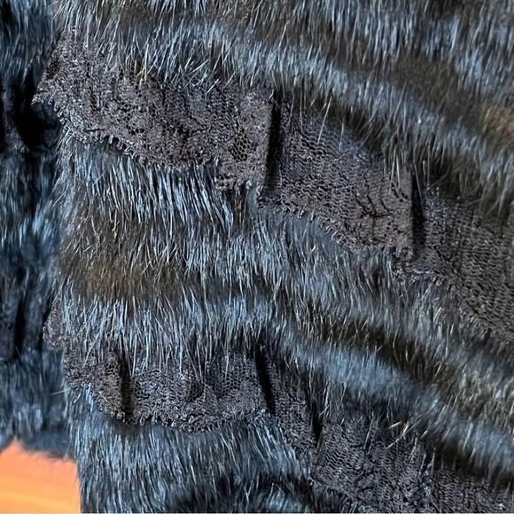 Elegant Franco Ferra Milano Black Rabbit Fur Jacket - Picture 6 of 7